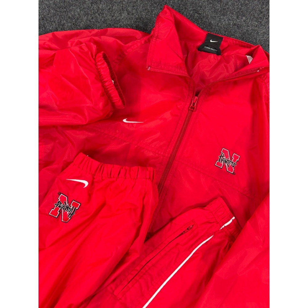 Vintage Nike Nebraska Cornhuskers Tracksuit Jacket Pants Set Red M/L